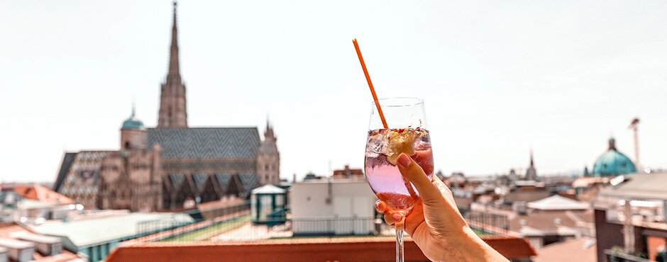 Rooftop bar in Vienna