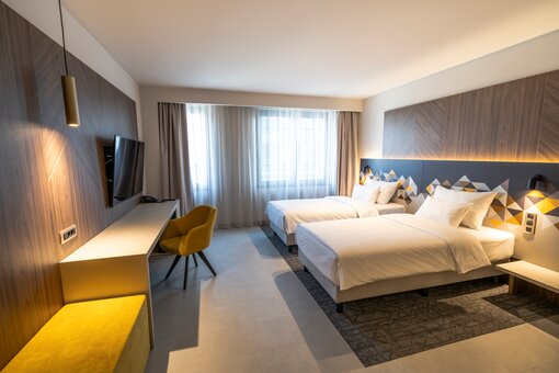 Superior Zimmer | Hotel Ljubljana in Slowenien Superior Zimmer Schlafzimmer mit Fernseher | Hotel Ljubljana in Slowenien
