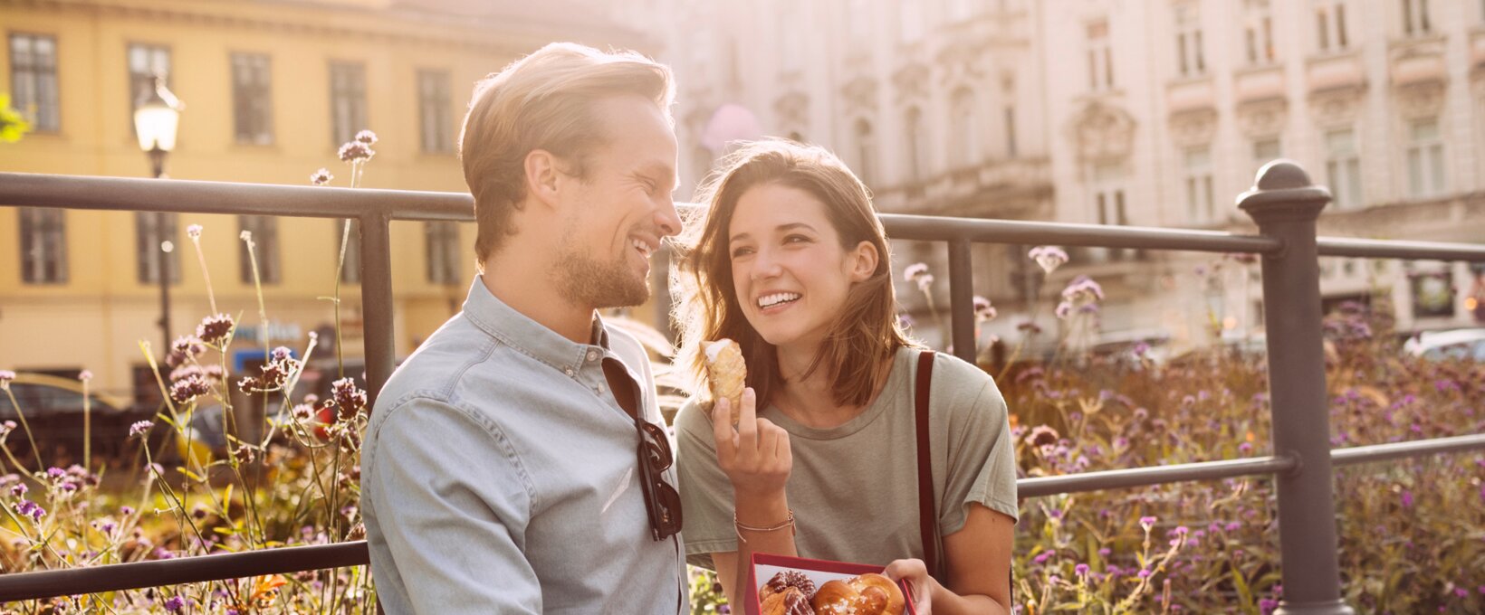 Couple eating ice cream