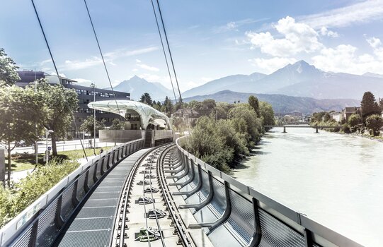 Hungerburg train tracks at the river | Innsbruck