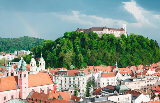 Panorama apove the city and the castle | Ljubljana