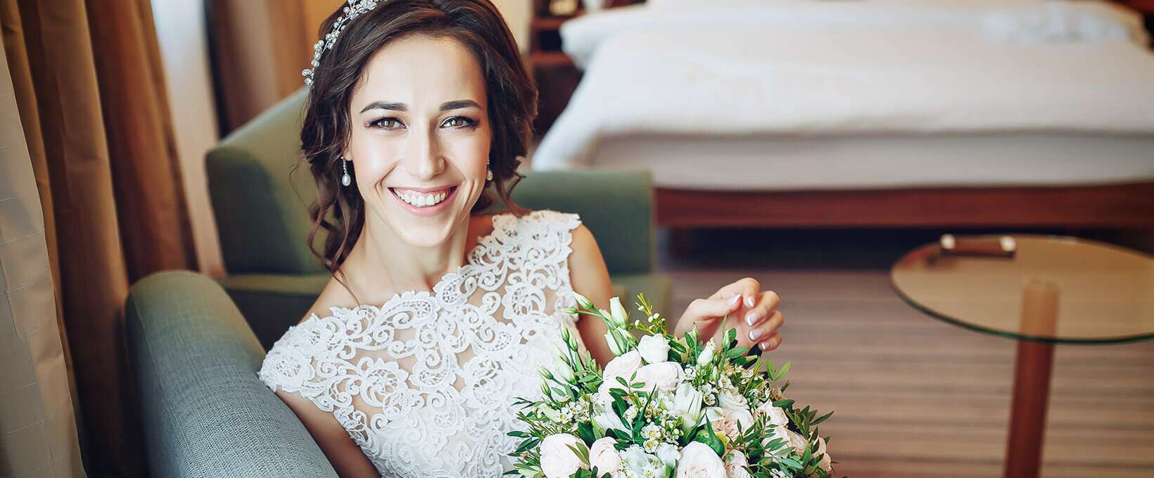 Bride in the hotel room