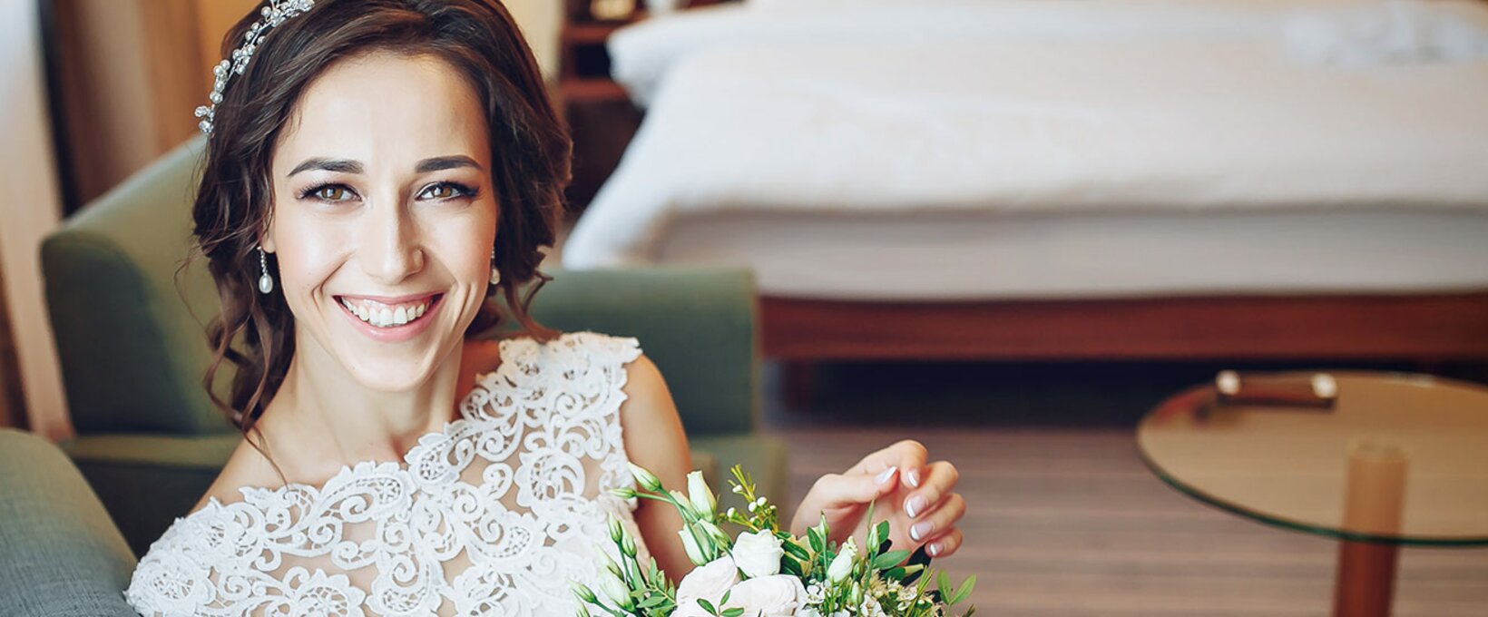 Bride in the hotel room