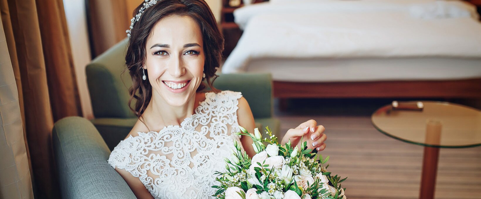 Bride in the hotel room