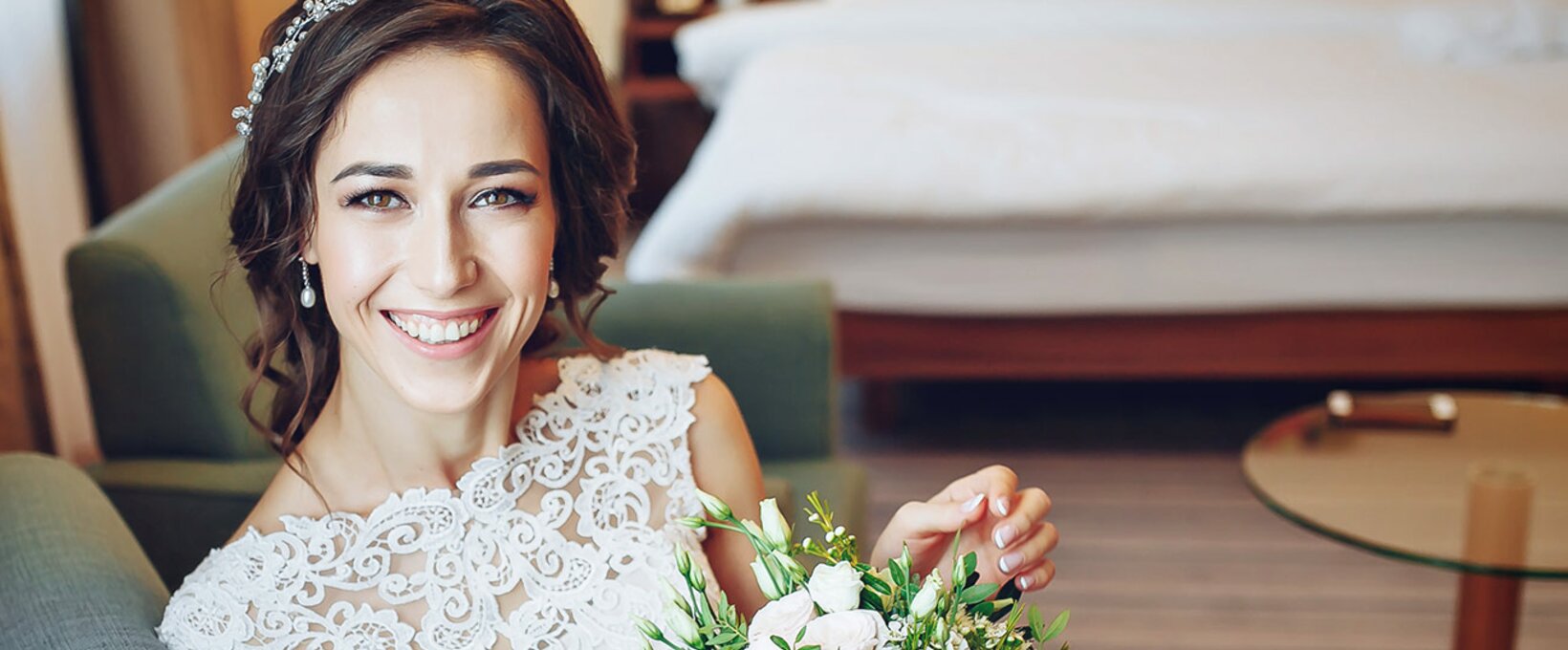 Bride in the hotel room