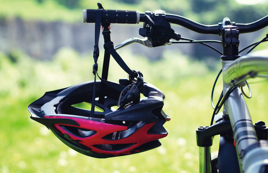 Bike tour with helmet