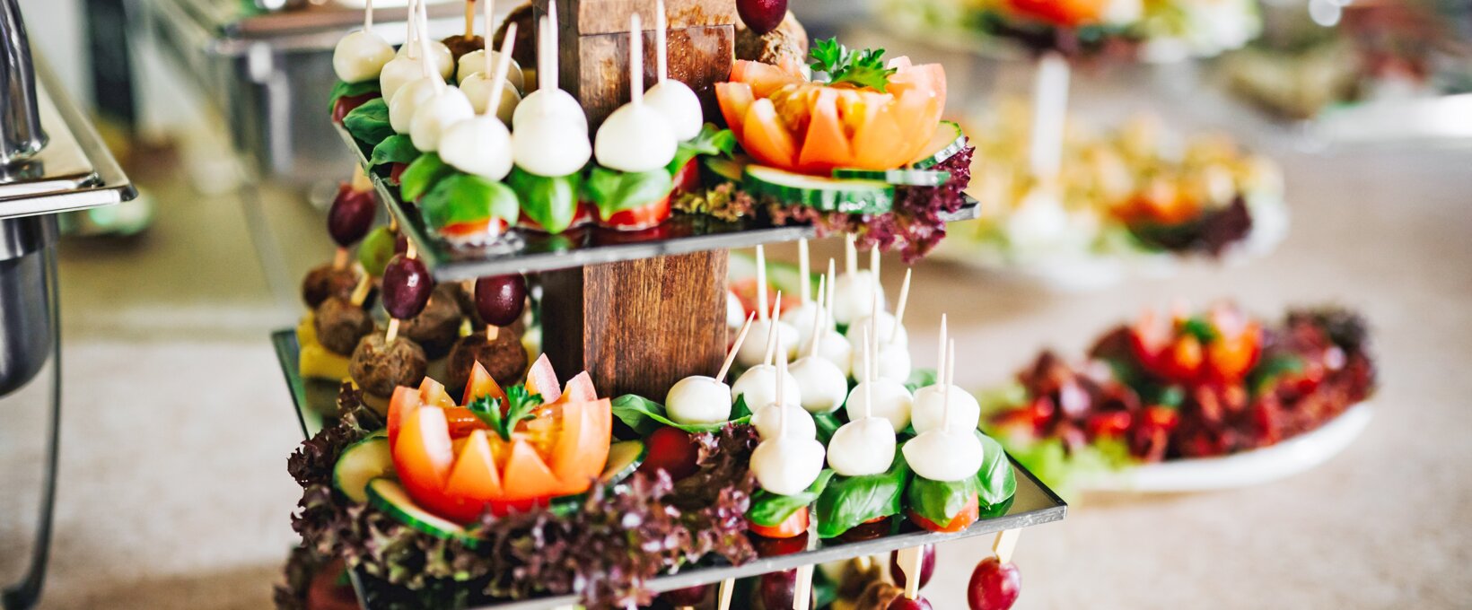 Buffet Buffet with healthy skewers